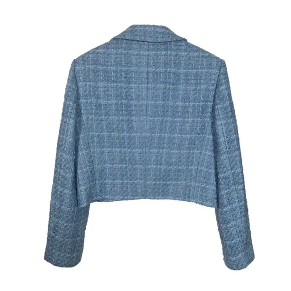 Zara Tweed Button Front Cropped Blazer Size Small - Picture 3 of 5